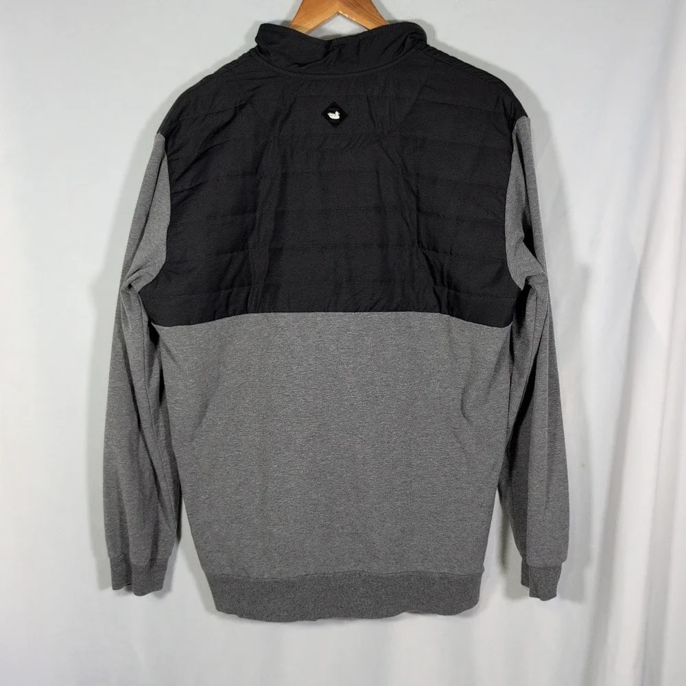 Southern Marsh 1/4 Zip Pullover Sweater Gray Black Richardson Stretch Mens M
